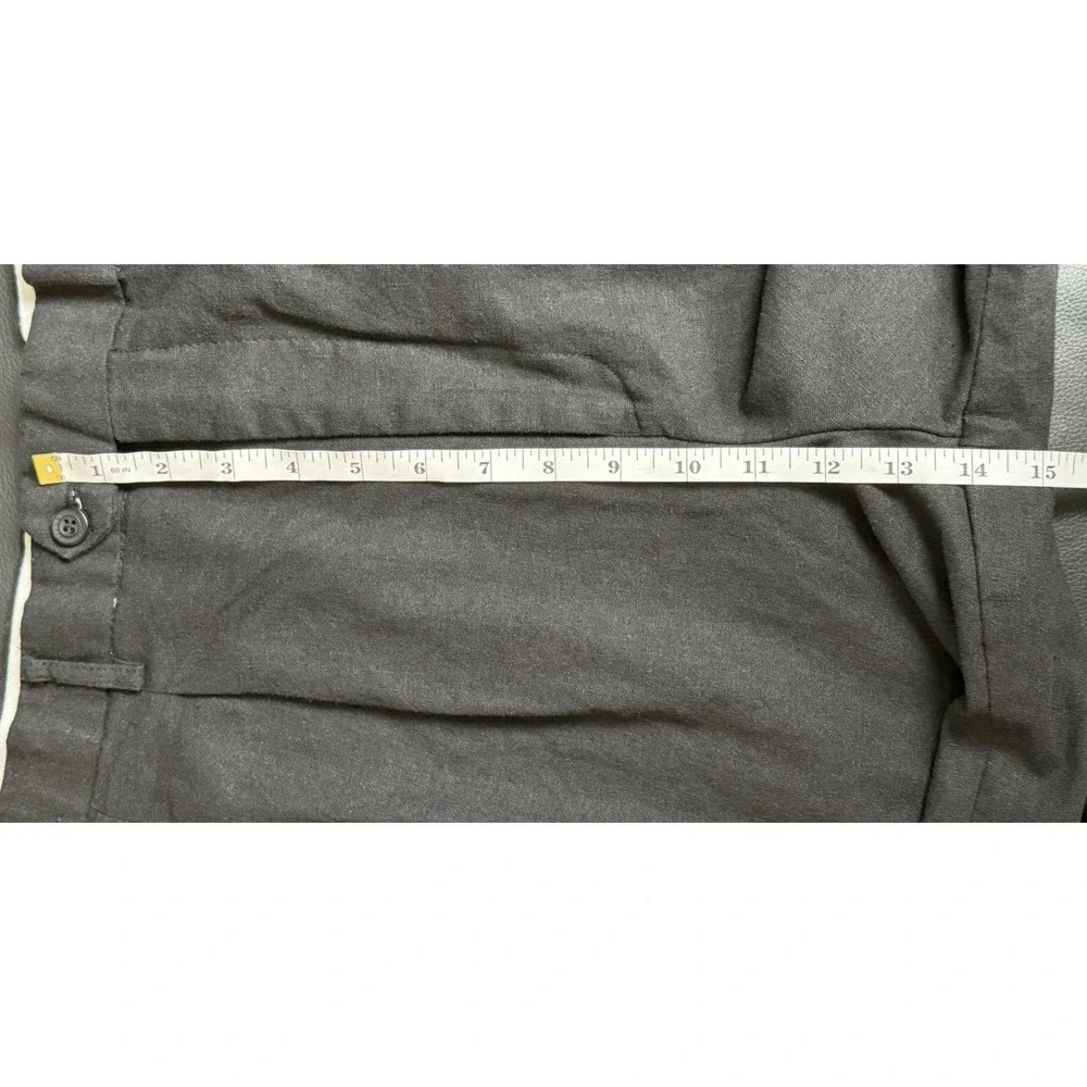 NWT Vintage TRUST Mens Linen Pleated Trousers Black Cuffed 36W 27L Tag-38x30